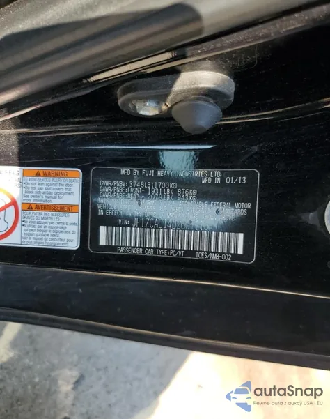 2013 Subaru Brz 2.0 Limited z USA, uszkodzony, nr VIN JF1ZCAC14D2607110